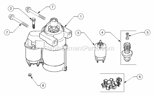 Starting System Kh-25-098-09-S Diagram and Parts List for 2166 13A-214G100, 13A-254G100 Cub Cadet Lawn Tractor